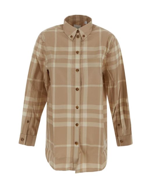 Burberry Natural Button-Up Checked Shirt