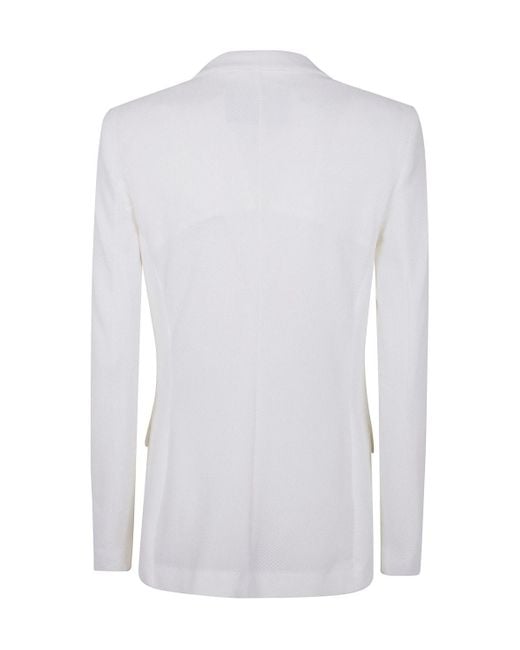 Seventy White Double-Breasted Blazer