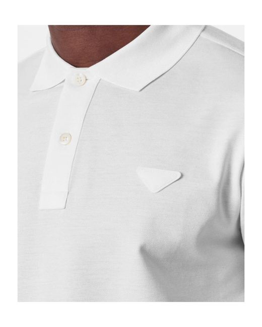 Prada White Logo Polo Shirt for men