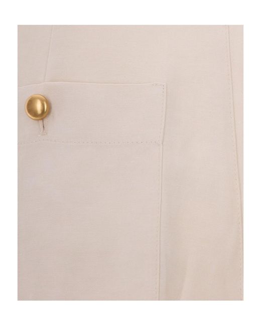 P.A.R.O.S.H. White P.A.R.O..H. Golden Button Shorts