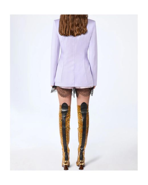 Nina Ricci Purple Crepe Satin Blazer