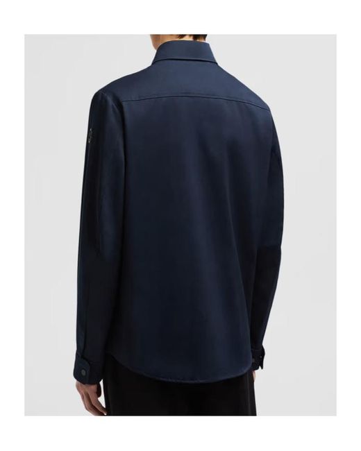 Moncler Blue Collared Long-Sleeve Shirt for men
