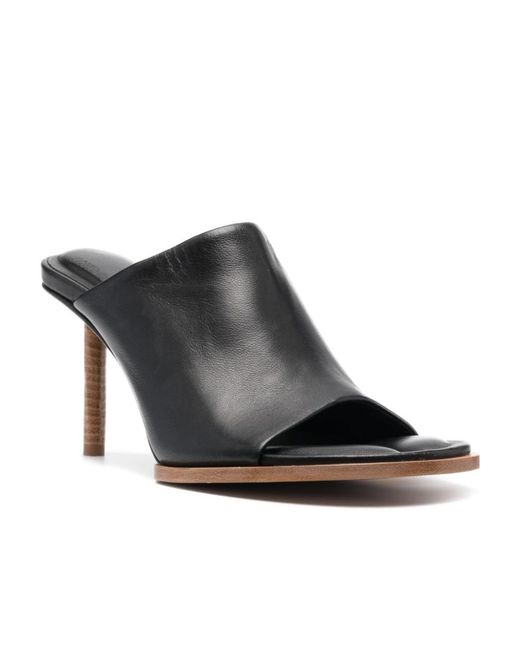 Jacquemus Black Les Mules Rond Carré Leather Mules
