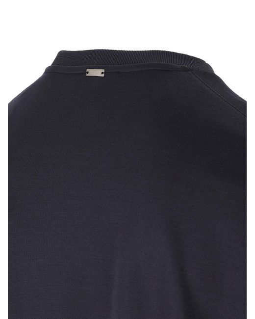 Herno Blue Double-Layer Long-Sleeve T-Shirt for men