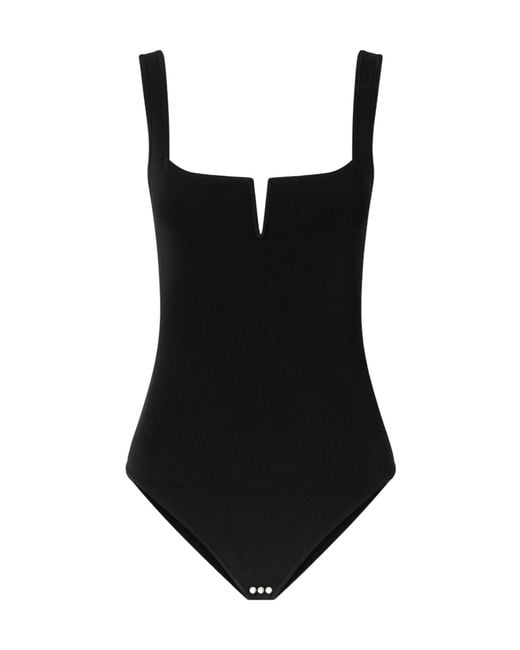 Galvan Black Freya Stretch-Knit Bodysuit