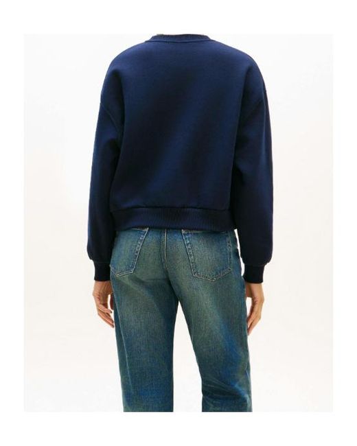 Tommy Hilfiger Blue Logo-Print Sweater