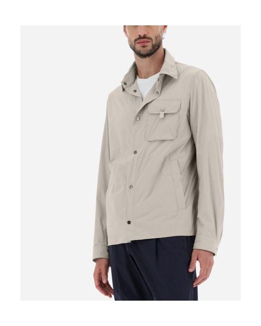 Herno Gray Flap Pocket Coat for men