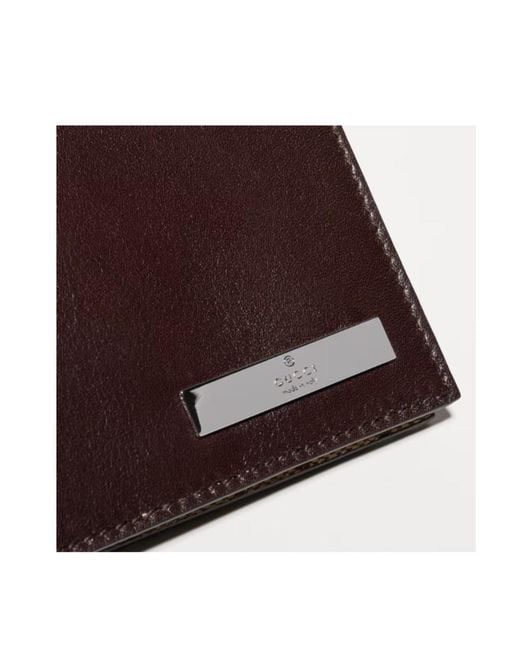 Gucci Purple Bi-Fold Wallet With Metal Tag for men