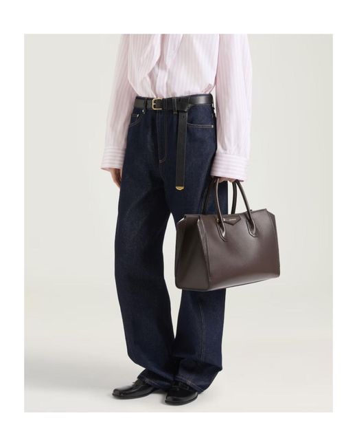 Givenchy Black Structured Logo Detailed Tote Bag