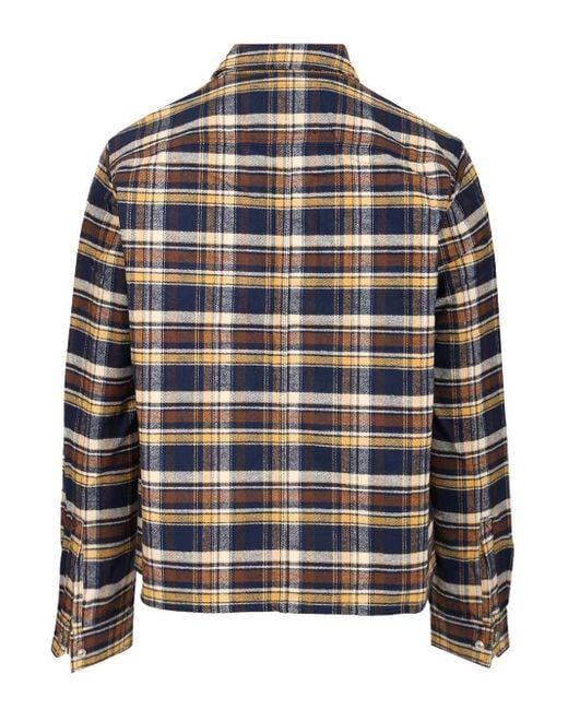 Rick Owens Blue Cropped Plaid Outershirt for men