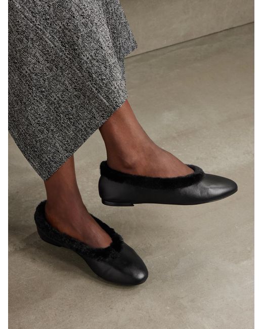 Staud Black Round-Toe Ballet Flats