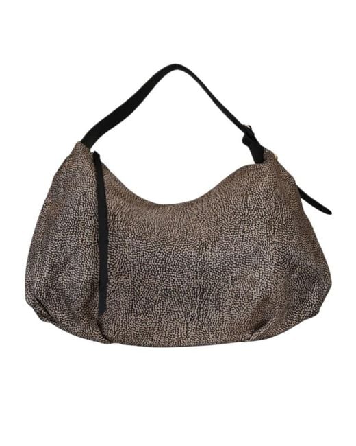 Borbonese Gray Medium Shoulder Bag
