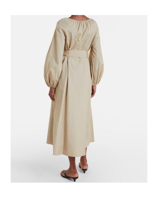 Vince Natural Belted Cotton Poplin Midi Dress