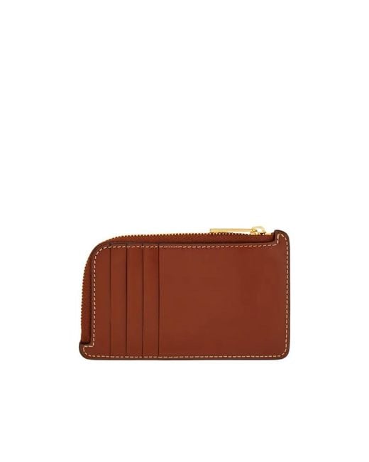 Ferragamo Brown Double Gancini Credit Card Holder