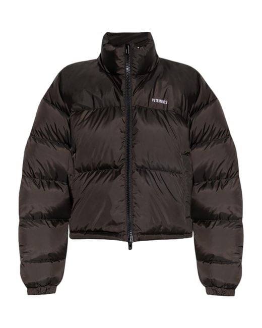 Vetements Black Long Sleeve Down Jacket for men