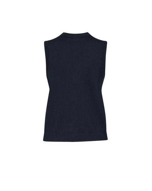 Max Mara Blue V-Neck Knitted Gilet