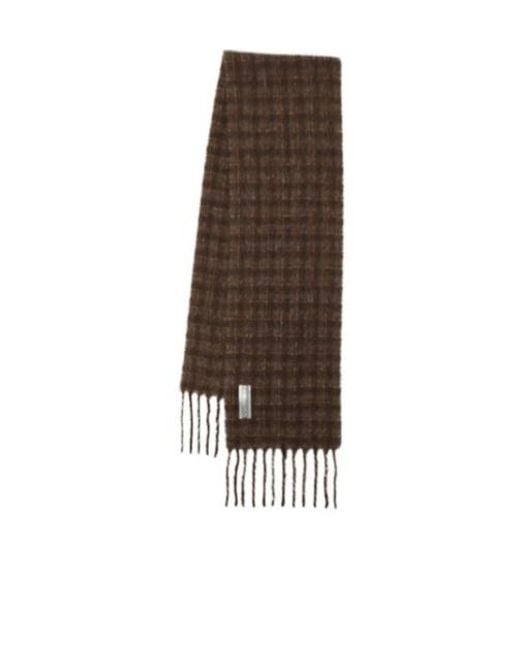 Our Legacy Brown Plaid Rectangular Scarf for men