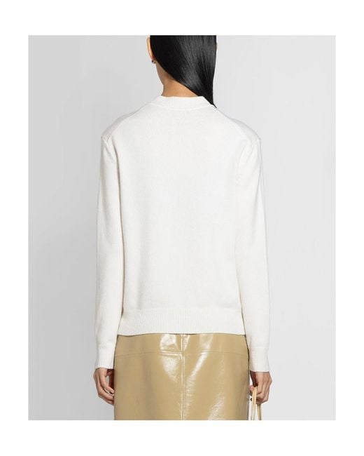 Bottega Veneta White Crewneck Long-Sleeved Jumper