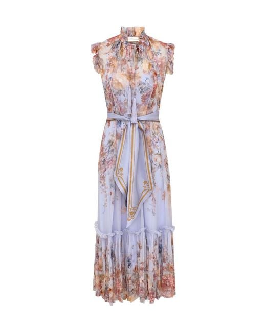 Zimmermann Purple Valiant Flutter Dress