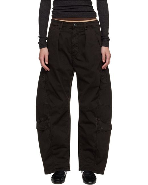 Citizens of Humanity Brown Flight Pleated Organic Cotton-Blend Twill Tapered Pants
