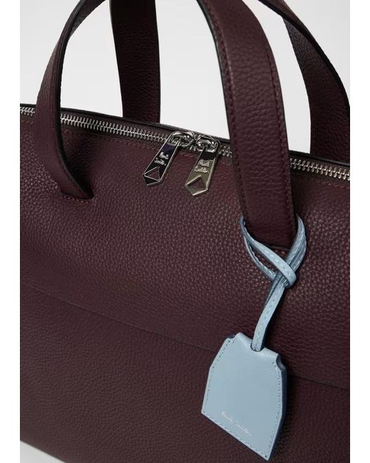 Paul Smith Brown Logo Patch Zipped Briefcase for men