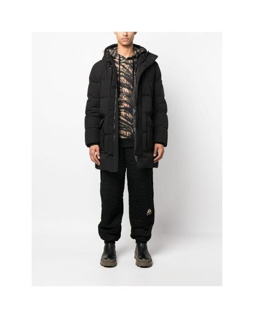 Fay Black Quilted Hooded Parka for men