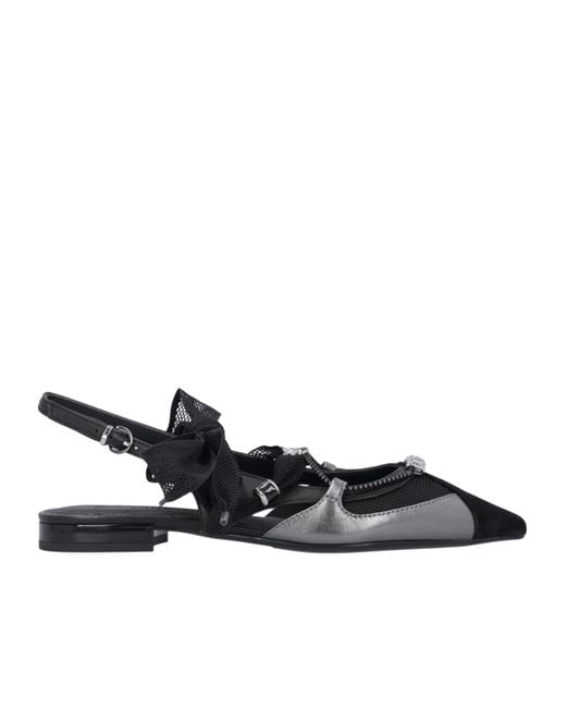 Pinko Black Bow Pointed Toe Slingback Pumps