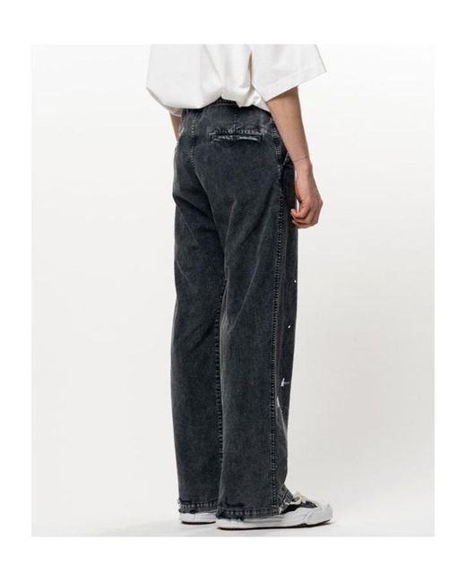 Maison Mihara Yasuhiro Blue Distressed Paint-Splatter Jeans for men