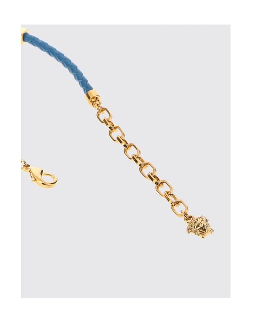 Versace Metallic Greca Braided Bracelet for men