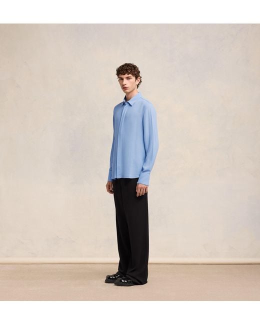 AMI Blue Ami Long Sleeved Button-Up Shirt for men