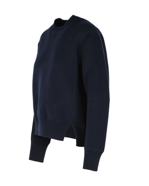Sacai Blue Crew-Neck Knit Top