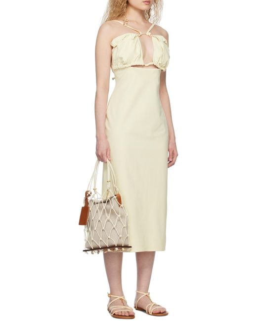 Jacquemus White Strapless Cut-Out Detailed Dress