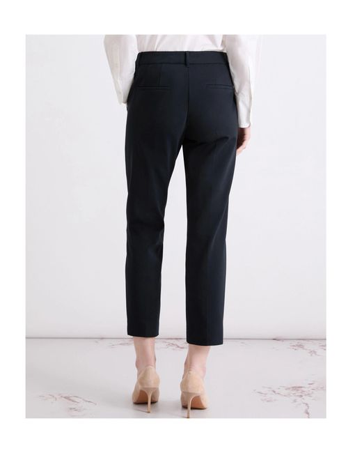Marella Black Stretch Cotton-Blend Trousers