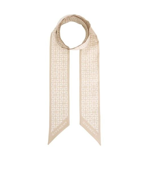 Givenchy White Pointed Silk Scarf