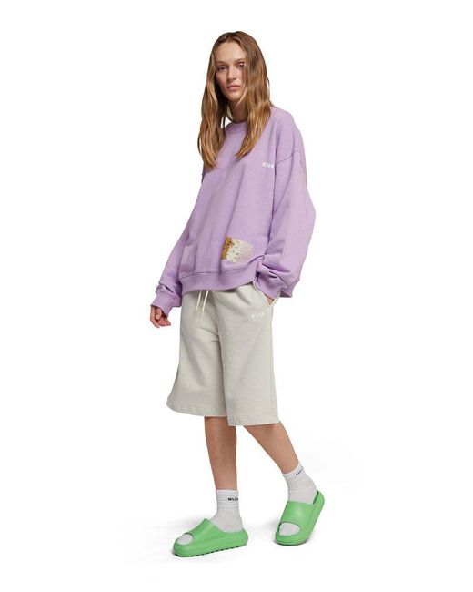 MSGM White Drawstring Track Shorts for men