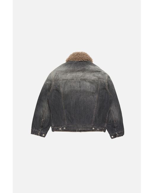 Acne Gray Distressed Denim Jacket for men