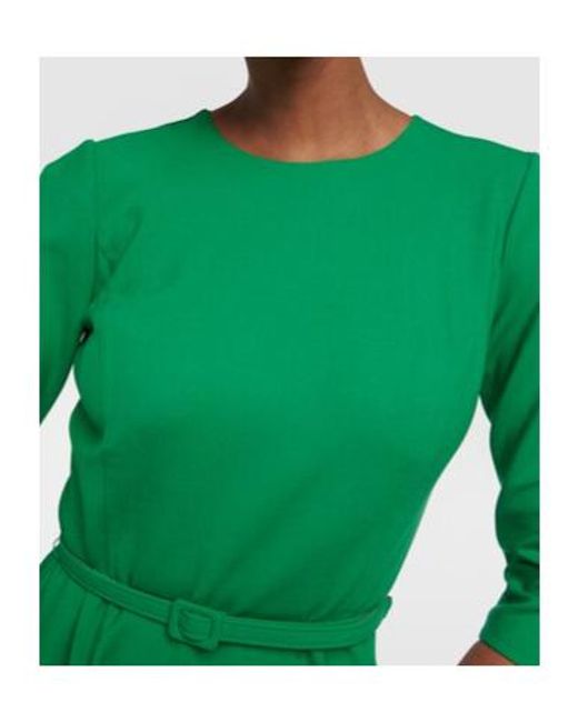 Oscar de la Renta Green Wool-Blend Midi Dress