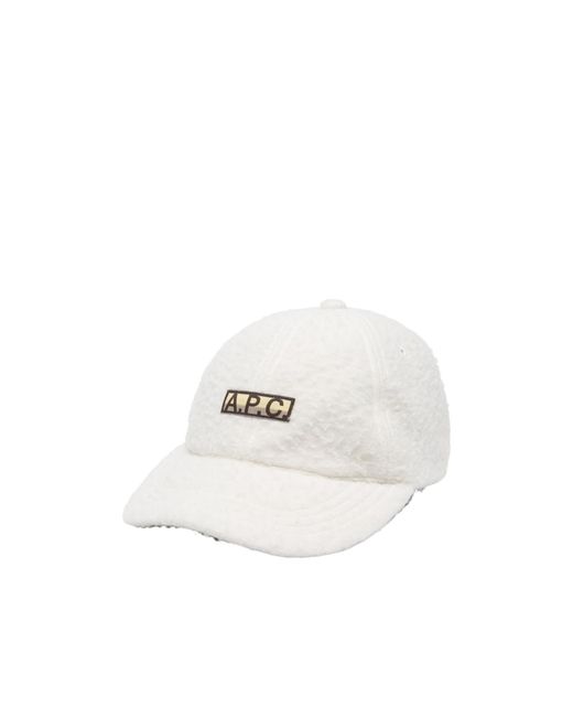 A.P.C. White Logo-Patch Cap for men