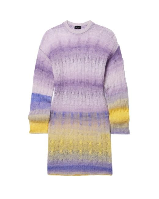 Etro Purple Long Sweater With Fading Effect
