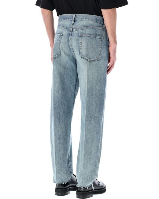 Fear Of God Blue Straight-Leg Frayed-Edge Jeans for men