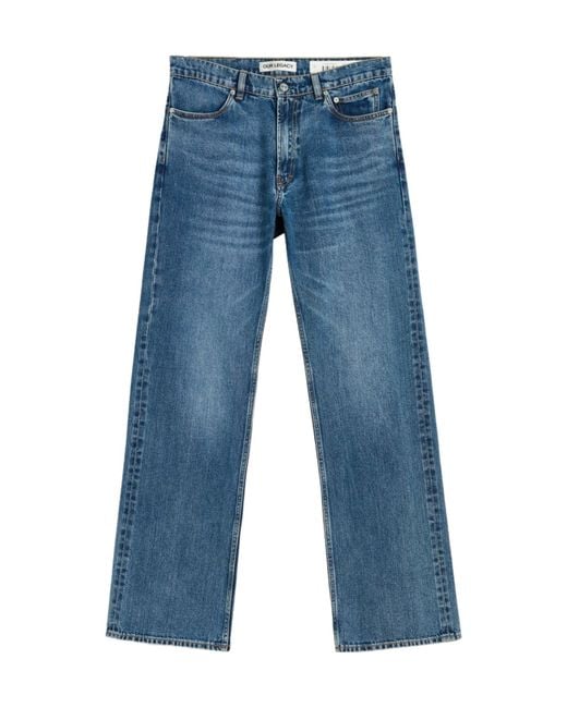 Our Legacy Blue Belt Loop Denim Trousers for men