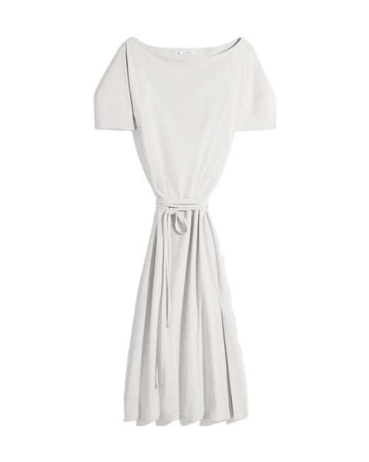 Lemaire White Short Sleeve Off Shoulder Dress