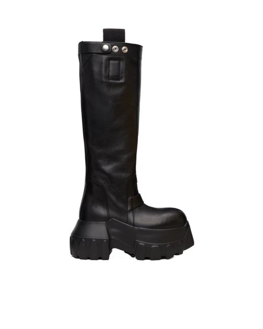 Rick Owens Black Round-Toed Boots