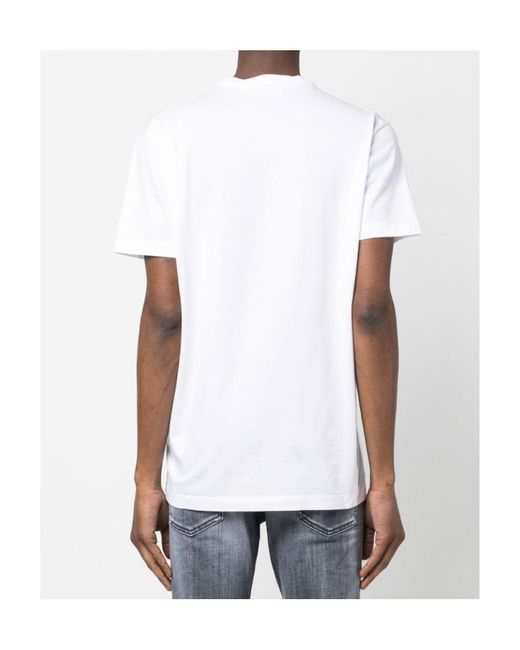 DSquared² White Heart Logo-Print T-Shirt for men