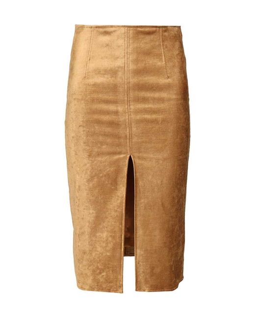Forte_forte Natural Stretch Velvet Pencil Skirt