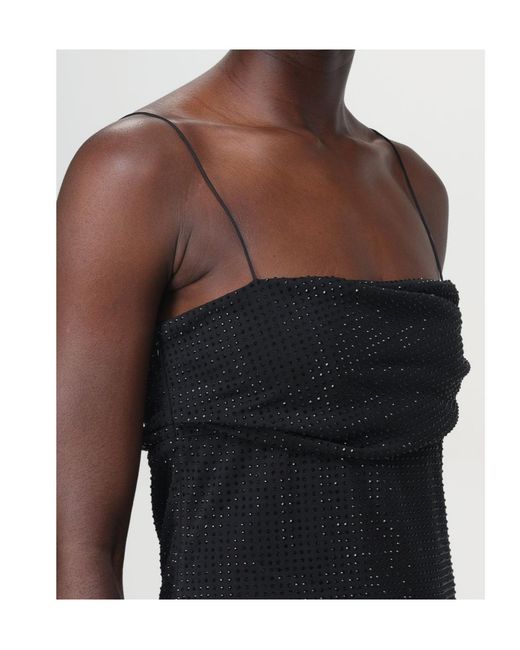 Philosophy Di Lorenzo Serafini Black Embellished Square Neck Midi Dress