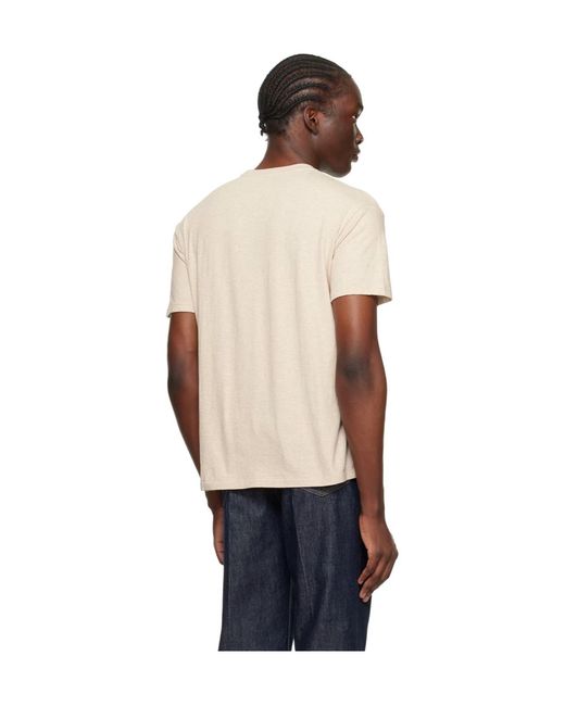 Auralee Blue Seamless Round-Collar T-Shirt for men