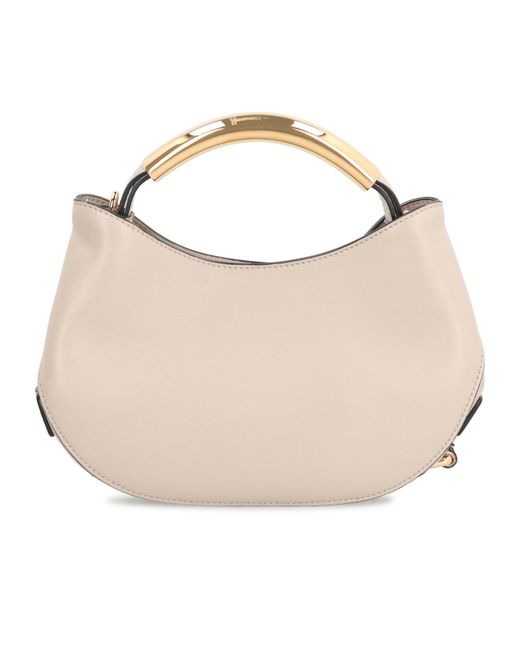 Moschino White Logo Debossed Shoulder Bag