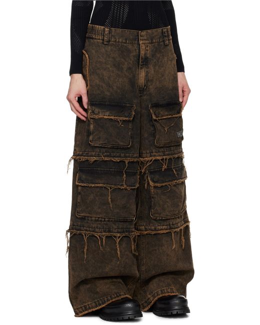 M I S B H V Multicolor Ibiza Oversize Wide-Leg Cargo Jeans for men