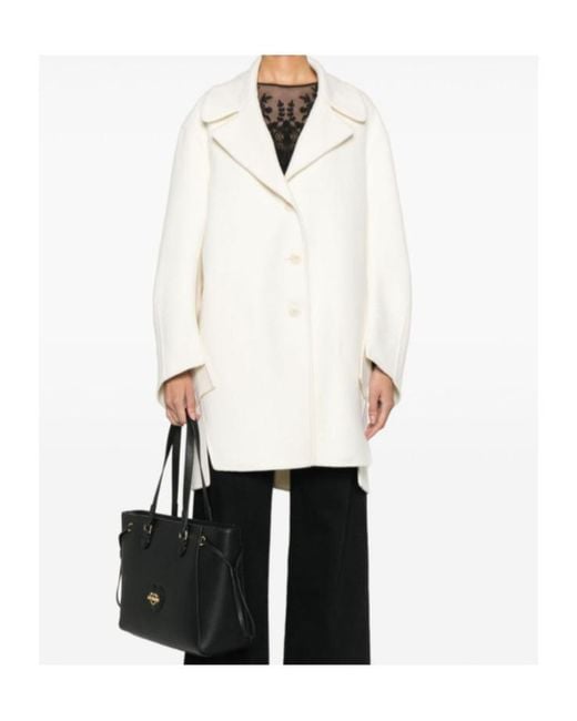 Ermanno Scervino White Collared Coat